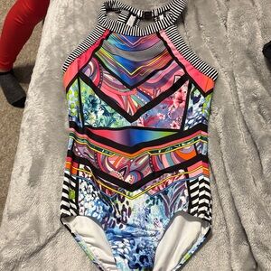 Colorful Patterned One-Piece Leotard